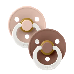 BIBS Pacifier Colour GLOW 2 PACK - Blush/Woodchuck