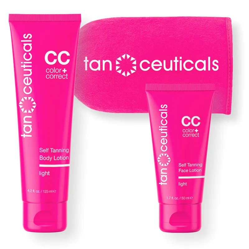 Body   Face CC Self Tanning Kit, Light
